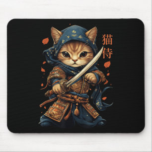 Japanese Samurai Cat Tattoo Kawaii Ninja Cat Cat W Mouse Mat