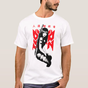Japanese Samurai Cool Girl Urban Style T-Shirt