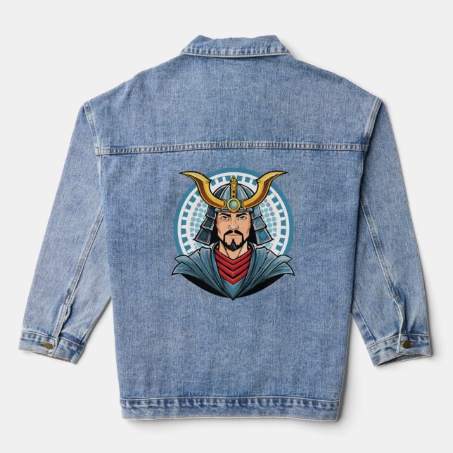 Japanese samurai denim jacket (Back)