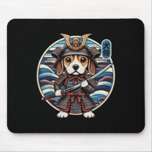 Japanese Samurai Dog Tattoo, Beagle Kawaii Ninja Mouse Mat
