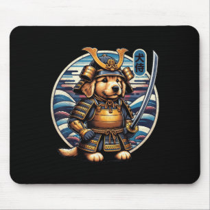 Japanese Samurai Dog Tattoo, Golden Retriever Kawa Mouse Mat
