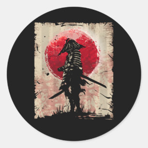 Japanese Samurai Fighter Classic Round Sticker