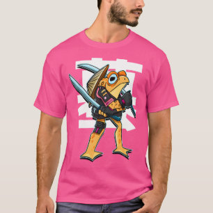 Japanese Samurai Fighter Warrior Funny Comic Frog T-Shirt