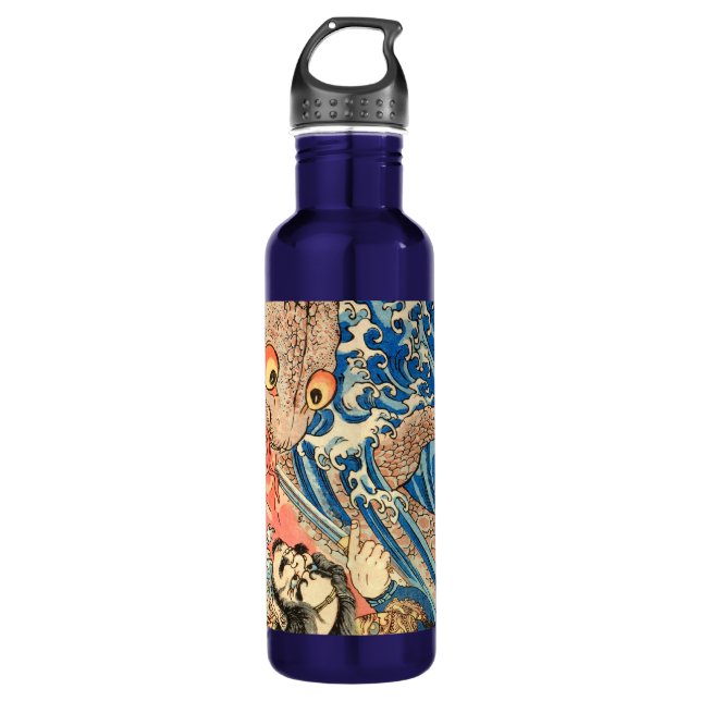 Japanese Samurai fighting salamander 710 Ml Water  Bottle (Front)