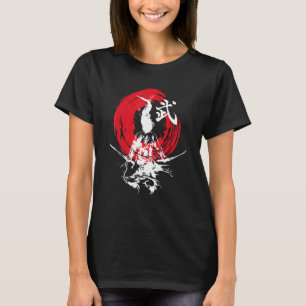Japanese Samurai Fire Warrior Swords Retro Japan C T-Shirt