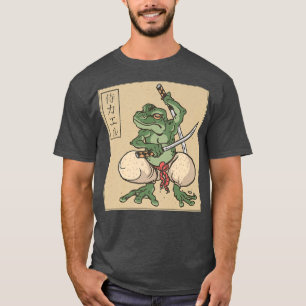 Japanese Samurai Frog Warrior Bushido Code Katana  T-Shirt