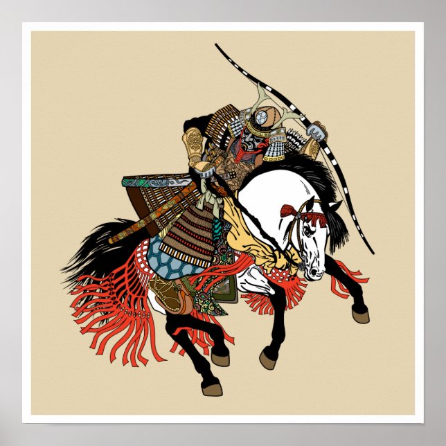 Japanese samurai horseman poster (Front)