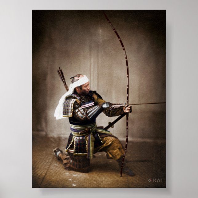 Japanese Samurai in Armour with Bow Poster (Front)