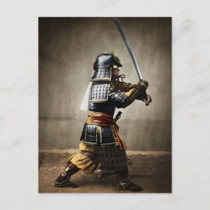 Japanese Samurai in Armour with Katana Postcard