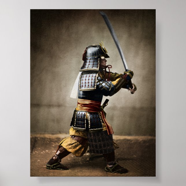 Japanese Samurai in Armour with Katana Poster (Front)