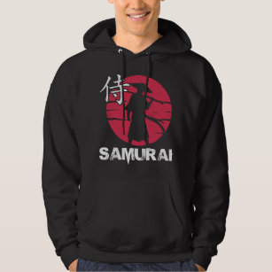 Japanese Samurai In Hat Bushido Rising Sun Vintage Hoodie