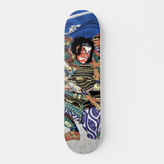 Japanese Samurai Nichijo Jiro Tadanori warrior art Skateboard (Front)