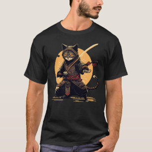 Japanese Samurai Ninja Cat Anime Kawaii Catzilla C T-Shirt