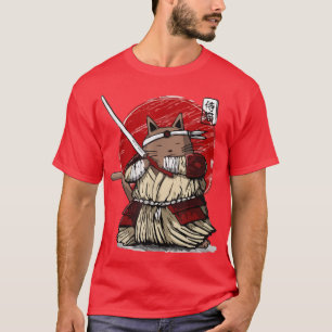 Japanese Samurai Ninja Cat Kawaii Tattoo Men Women T-Shirt