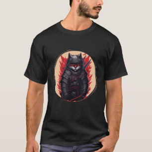   Japanese Samurai Ninja Cat T-Shirt