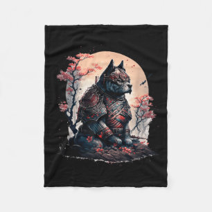 Japanese Samurai Ninja Dog Tattoo Graphic For Men  Fleece Blanket