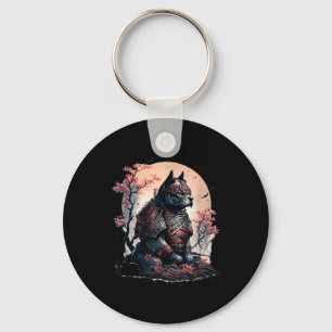 Japanese Samurai Ninja Dog Tattoo Graphic For Men  Key Ring