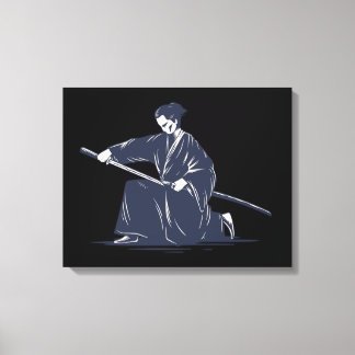  Japanese Samurai Painting Canvas Print