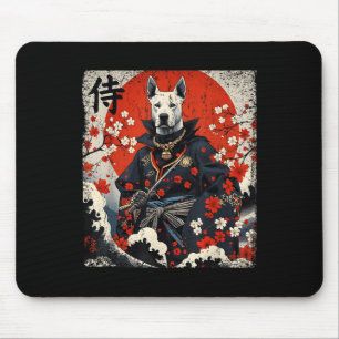 Japanese Samurai Pitbull Tattoo Kawaii Ukiyo-e Nin Mouse Mat
