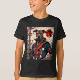 Japanese Samurai Pitbull Tattoo Kawaii Ukiyo-e Nin T-Shirt