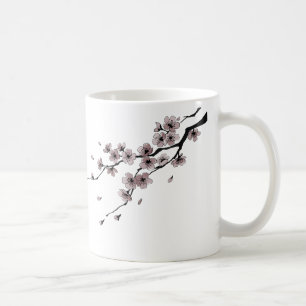Japanese Samurai&Sakura Ink Art Mug