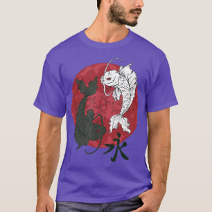 Japanese Samurai & Signs with Koi I Japanese Ying T-Shirt