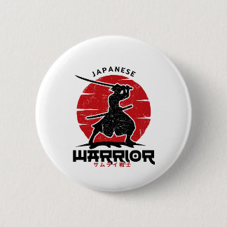 Japanese Samurai Silhouette cushion 6 Cm Round Badge