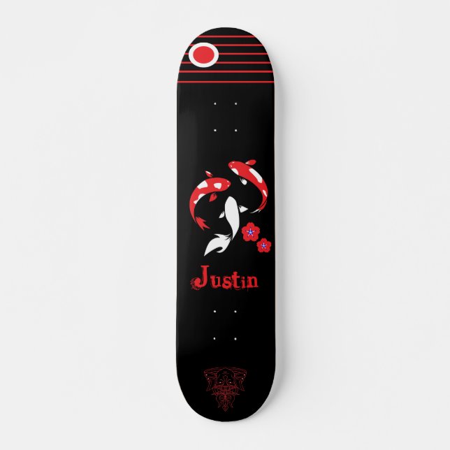 Japanese  Samurai skateboard with name (Front)