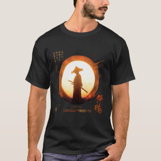 Japanese samurai sunset in vaporwave retro vibes a T-Shirt