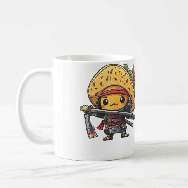 Japanese Samurai Taco Warrior Ukiyo Mexican Taco S Coffee Mug (Left)