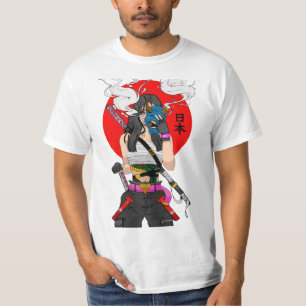 Japanese Samurai Vaporwave Cool Girl T-Shirt