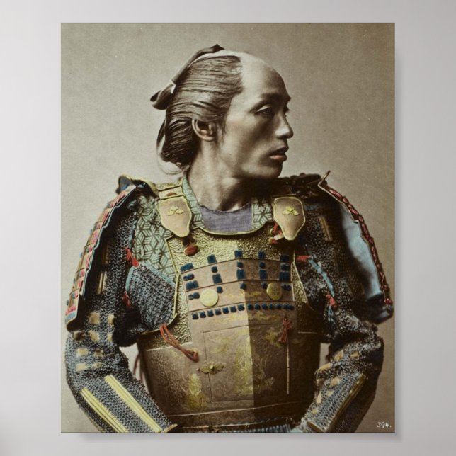 Japanese Samurai Vintage Photo Hand coloured Poster (Front)