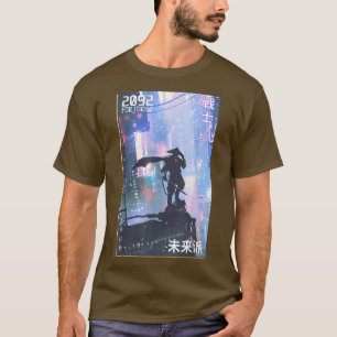Japanese Samurai Warrior Aesthetic Futurist Video  T-Shirt