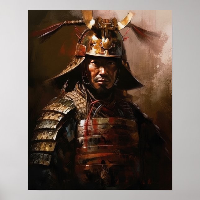 Japanese Samurai Warrior Art Print Poster (Front)