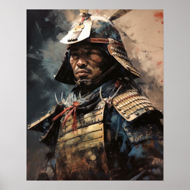 Japanese Samurai Warrior Art Print Poster (Front)