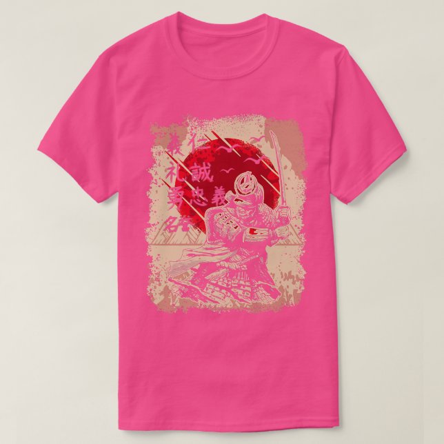 Japanese Samurai Warrior  Bushido Code, Swordsman  T-Shirt (Design Front)
