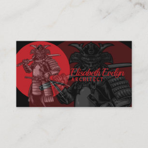Japanese samurai warrior business card