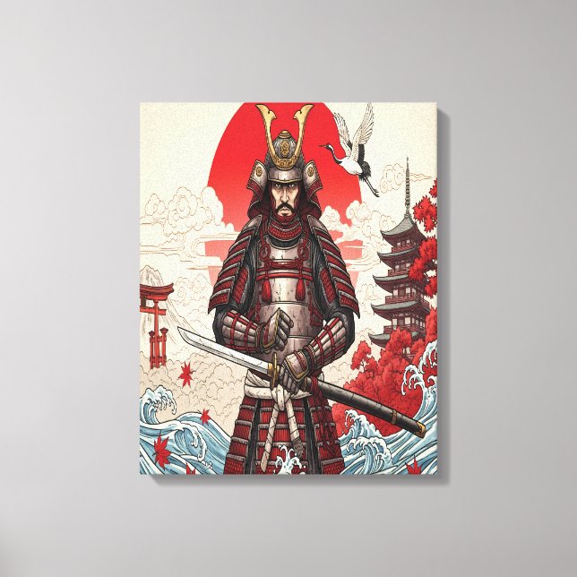 Japanese Samurai Warrior  Canvas Print (Front)