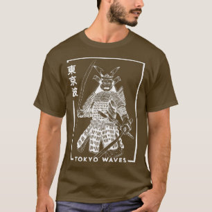 Japanese Samurai Warrior Drawn Minimalistic Japan  T-Shirt