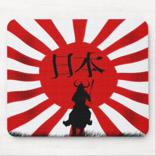Japanese Samurai Warrior Flag Art Mouse Mat