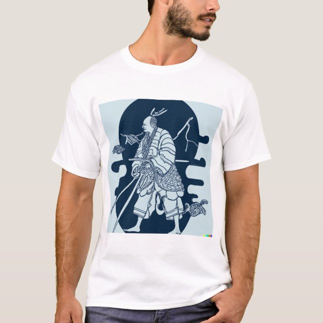 Japanese Samurai Warrior Original Artwork T-Shirt (Front)