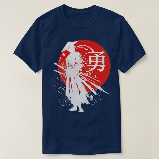 Japanese Samurai Warrior Retro Japan Calligraphy f T-Shirt (Design Front)