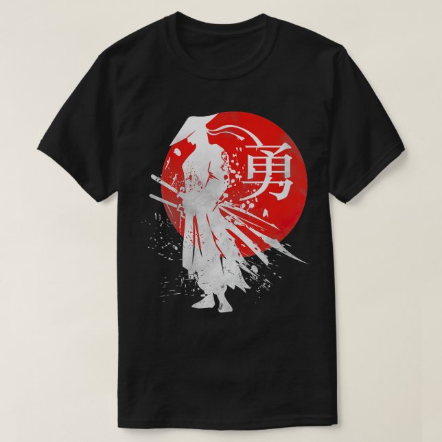 Japanese Samurai Warrior Retro Japan Calligraphy f T-Shirt (Design Front)
