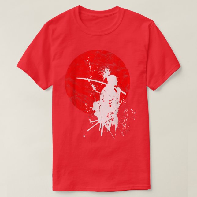 Japanese Samurai Warrior Retro Japan Courage Respe T-Shirt (Design Front)