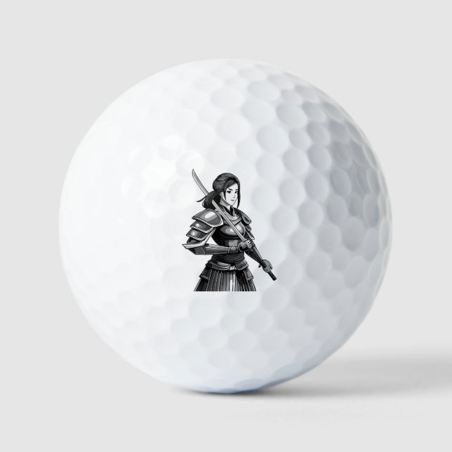 Japanese samurai warrior - woman golf balls (Front)