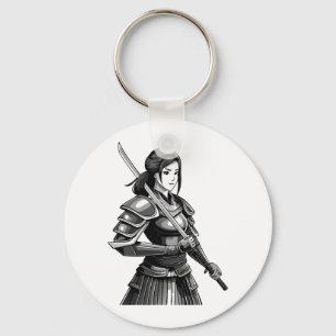 Japanese samurai warrior - woman key ring