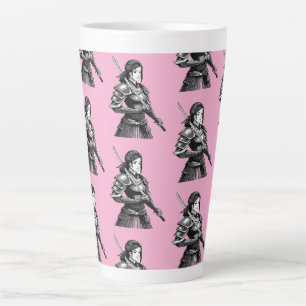Japanese samurai warrior - woman latte mug