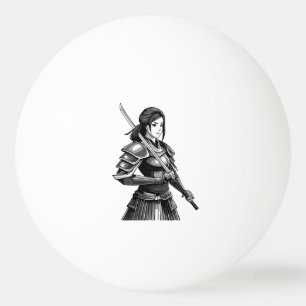 Japanese samurai warrior - woman ping pong ball