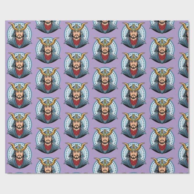 Japanese samurai wrapping paper (Flat)