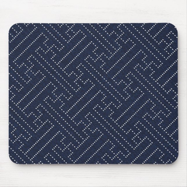 Japanese sashiko key design mouse mat (Front)